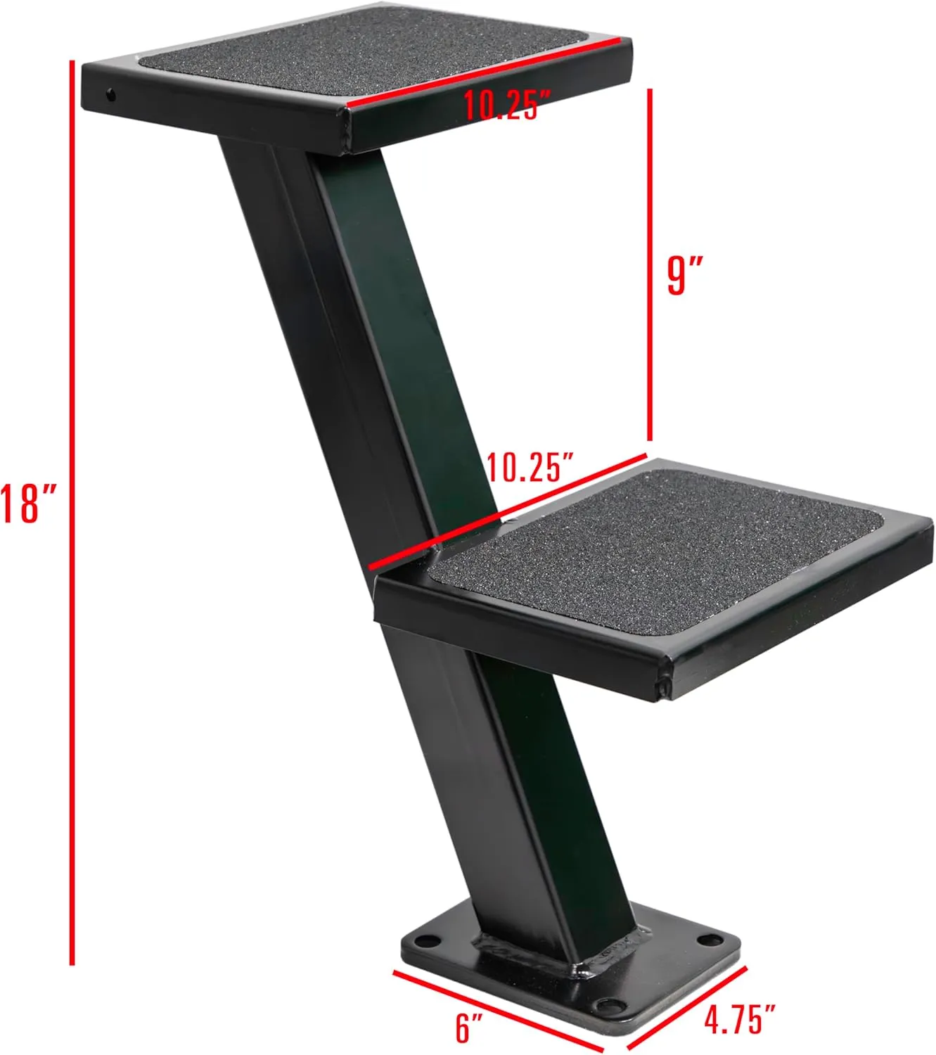 Extreme Max 3006.6827 Galvanized Trailer Tongue Step - Double, Black
