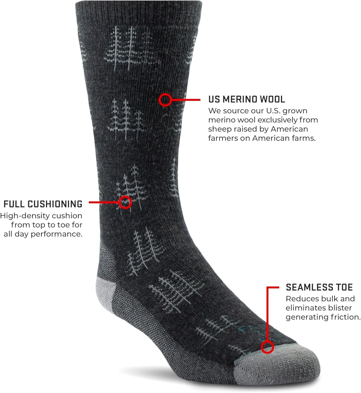 Farm to Feet Men's Cokeville Midweight Crew Sock