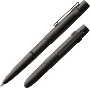 FISHER Space Pen Bullet Pen, X-Mark Flat Cap, Matte Black, Ballpoint, Black Ink, Pocket Clip