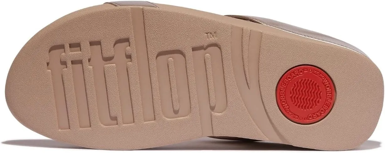 FitFlop Women's Halo Bead-Circle Metallic H-bar Slides Wedge Sandal