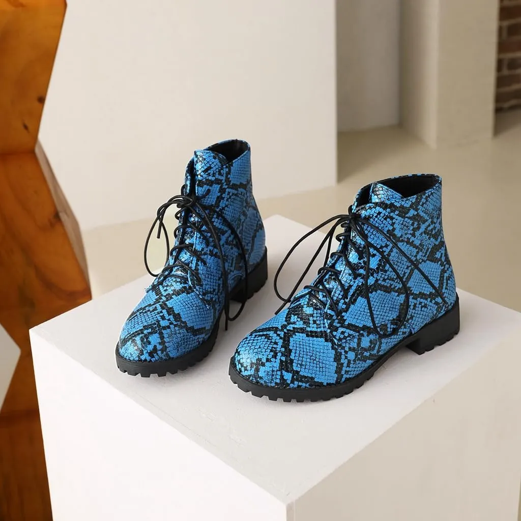 Flat Low Heels Lace Up Ankle Boots For Womens Casual Round Toe Suede Winter Dressy Short Booties