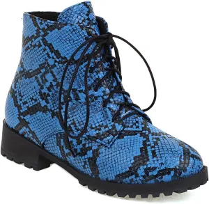 Flat Low Heels Lace Up Ankle Boots For Womens Casual Round Toe Suede Winter Dressy Short Booties