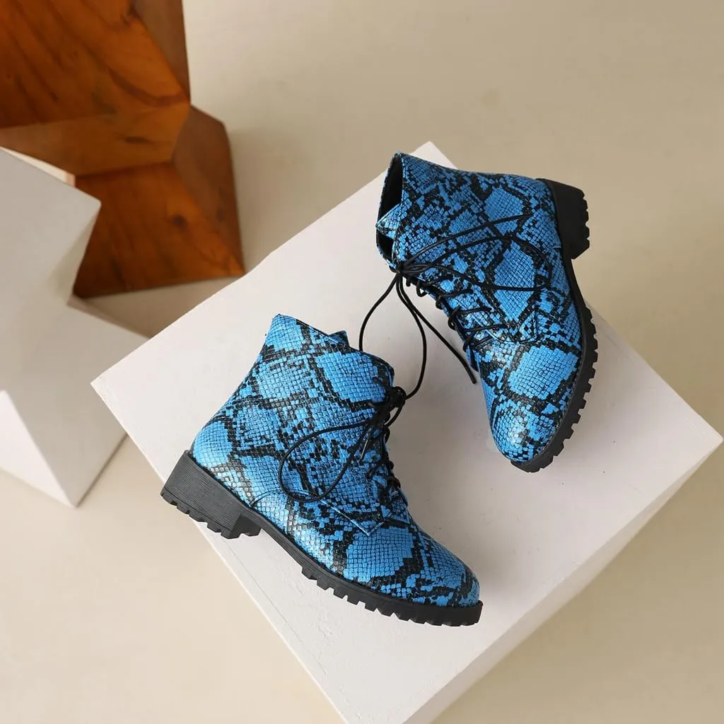 Flat Low Heels Lace Up Ankle Boots For Womens Casual Round Toe Suede Winter Dressy Short Booties