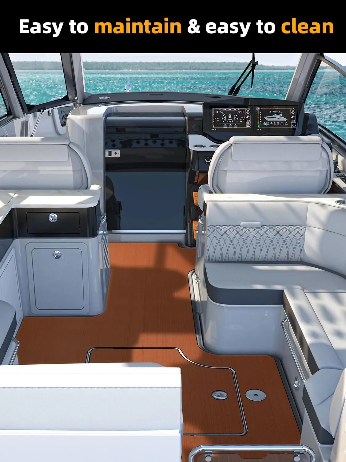 FOCEAN Boat Flooring EVA Foam Boat Decking Marine Flooring Brushed Texture Marine Mats for Boats Yacht Kayak RV 94.5" x47.2"/ 23.6"/15.7"