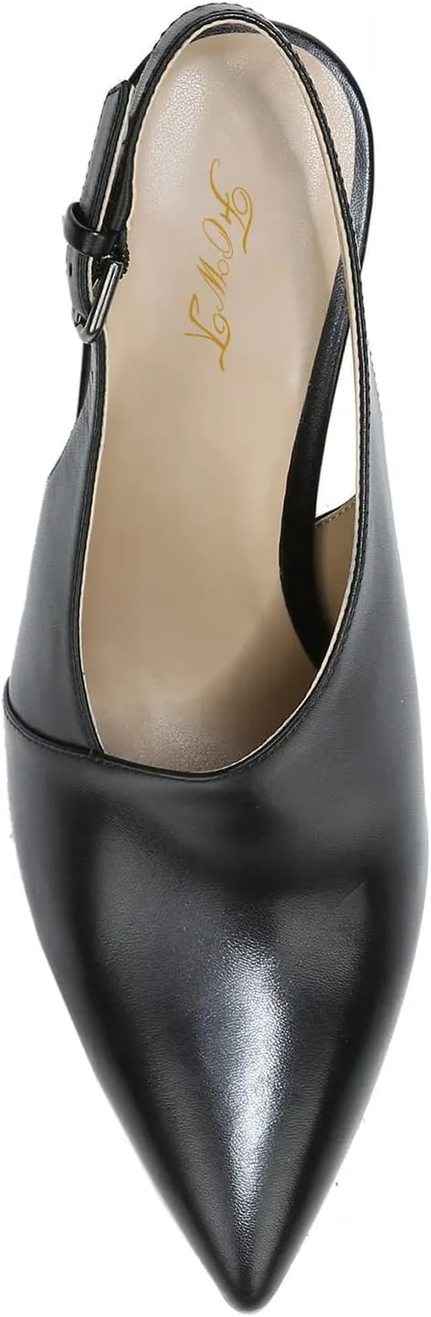 FOWT Spring Two Toned Patchwork Snakeskin Slingback Buckle Strap Black Pumps for Woman Elegant Pointed Toe 3 Inches High Heels Concise Casual Daily Dressy Shoes, US Size 4-16 M