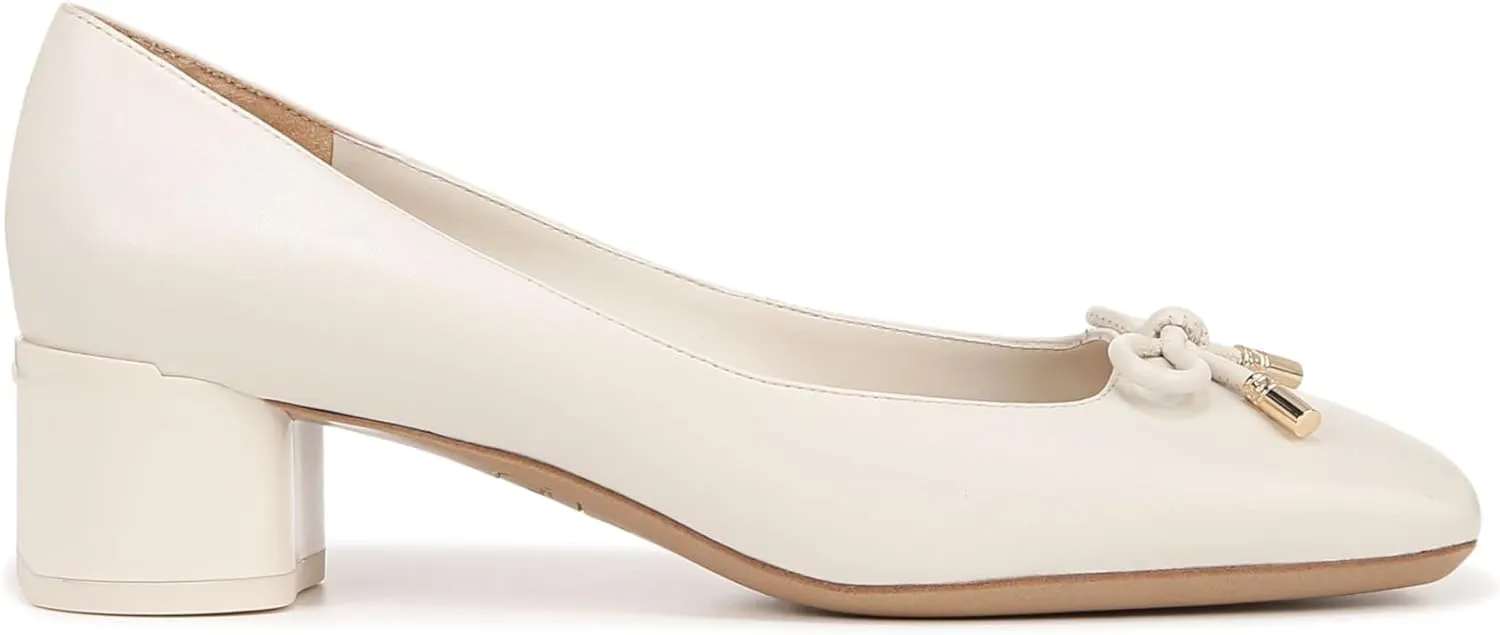 Franco Sarto Women's Natalia Square Toe Block Heel Pump with Bow