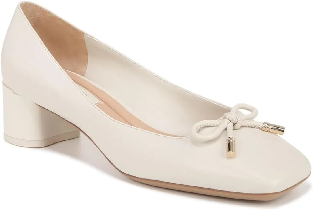 Franco Sarto Women's Natalia Square Toe Block Heel Pump with Bow