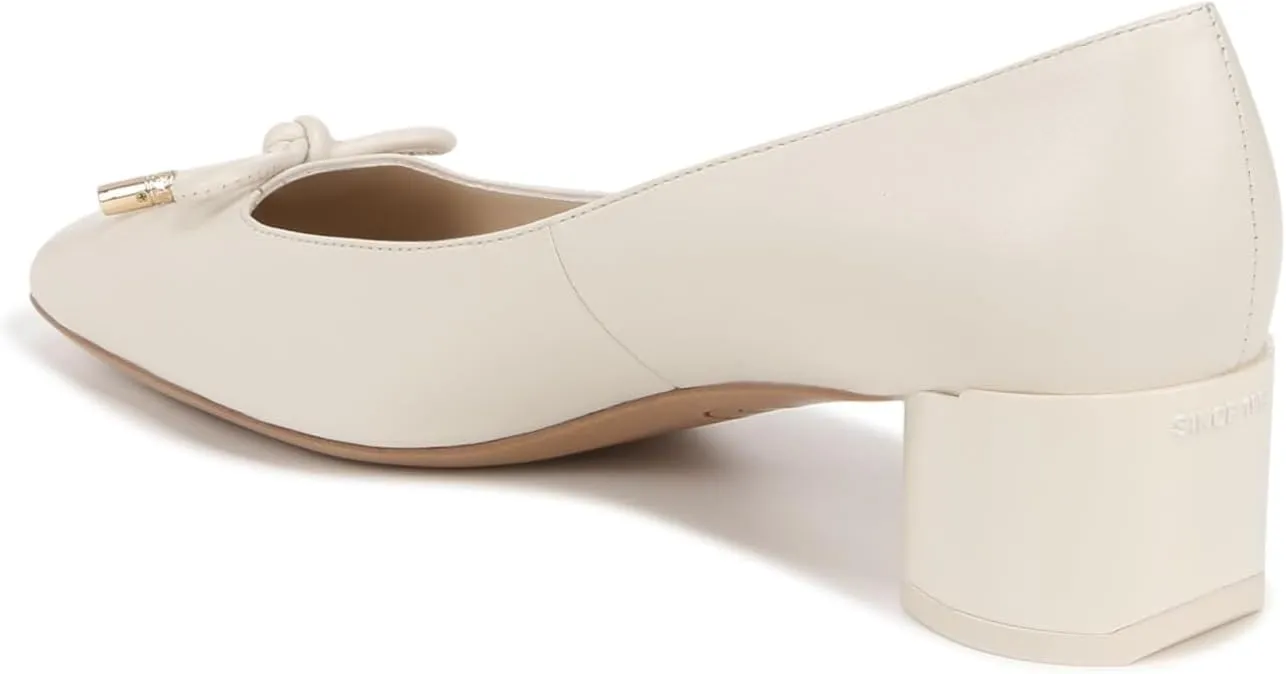Franco Sarto Women's Natalia Square Toe Block Heel Pump with Bow