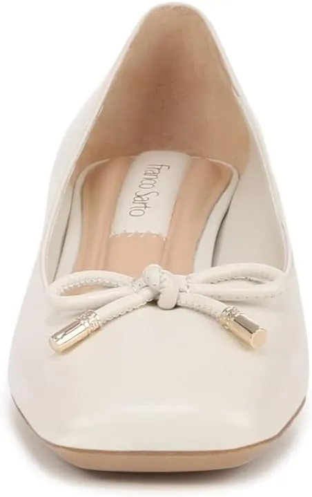 Franco Sarto Women's Natalia Square Toe Block Heel Pump with Bow