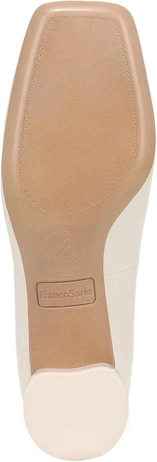 Franco Sarto Women's Natalia Square Toe Block Heel Pump with Bow