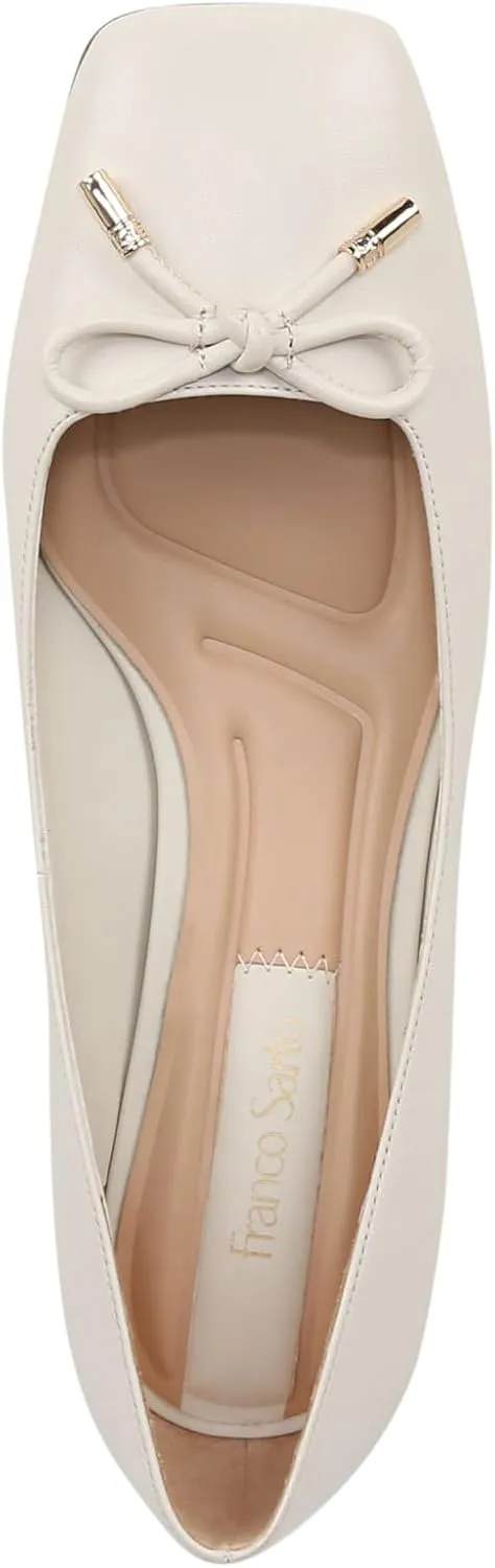 Franco Sarto Women's Natalia Square Toe Block Heel Pump with Bow