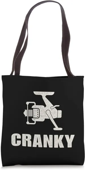 Funny Fishing For Men Cranky Fishing Reel Tote Bag