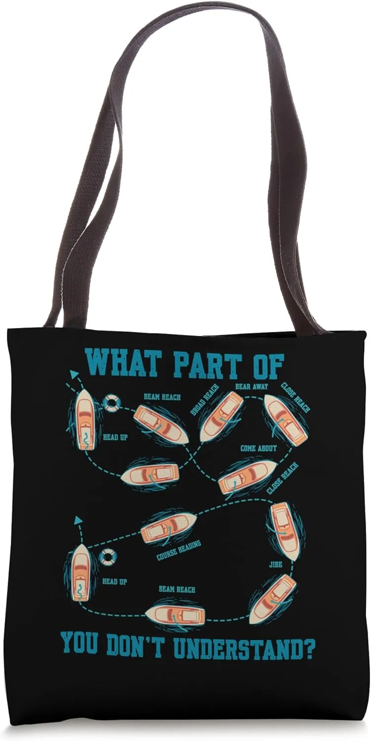 Funny Sailing Over Board Manoeuvre Boat Navigators Tote Bag
