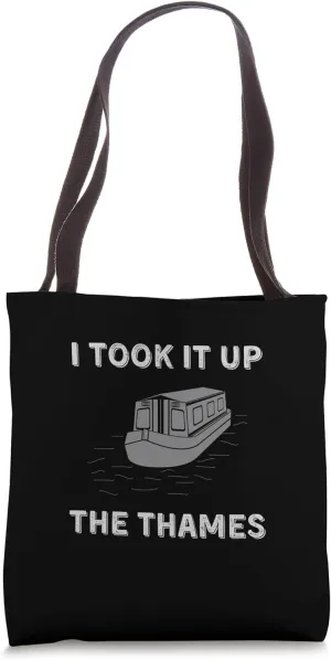 Funny Vintage Narrowboat Canal Barge Boater River Thames Tote Bag