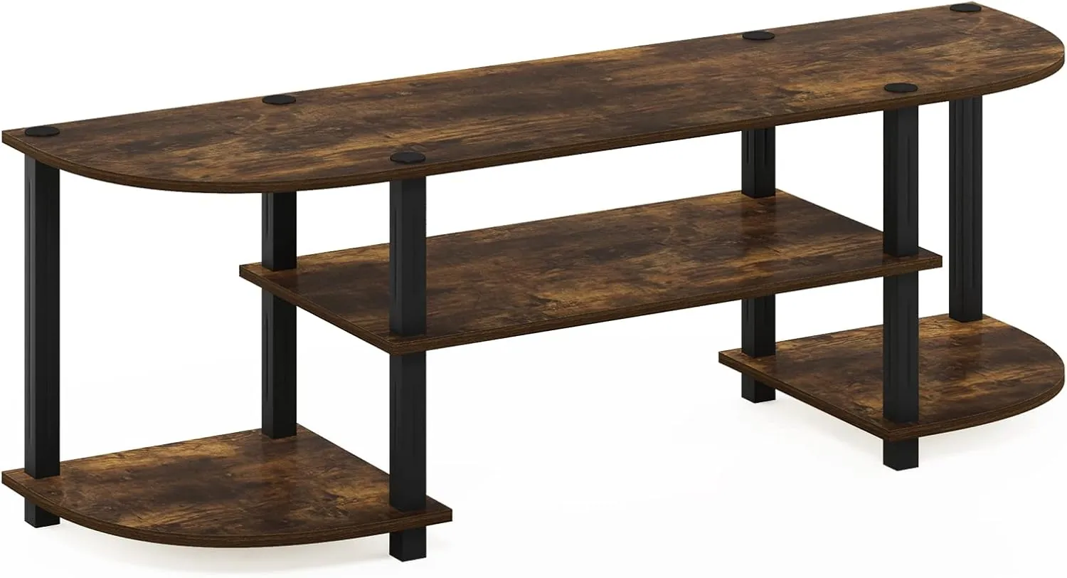 Furinno Turn-S-Tube Wide TV Entertainment Center, Amber Pine/Black