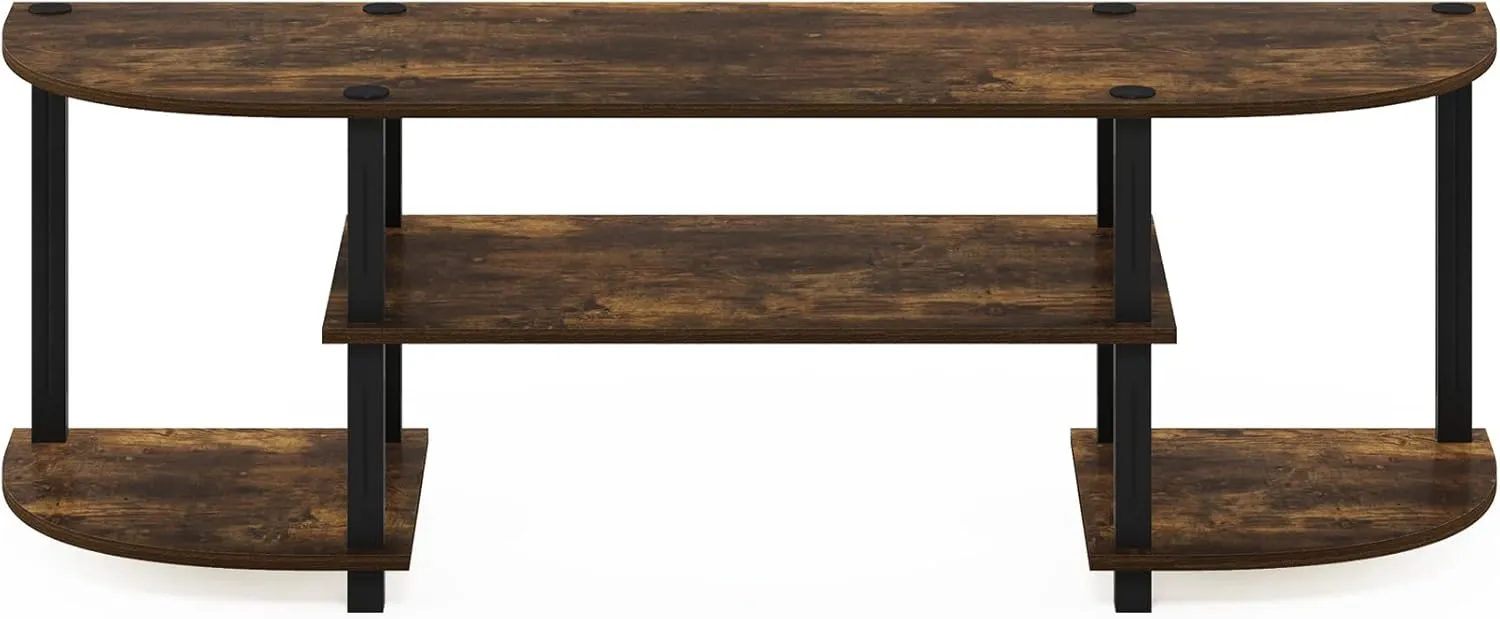 Furinno Turn-S-Tube Wide TV Entertainment Center, Amber Pine/Black
