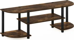 Furinno Turn-S-Tube Wide TV Entertainment Center, Amber Pine/Black