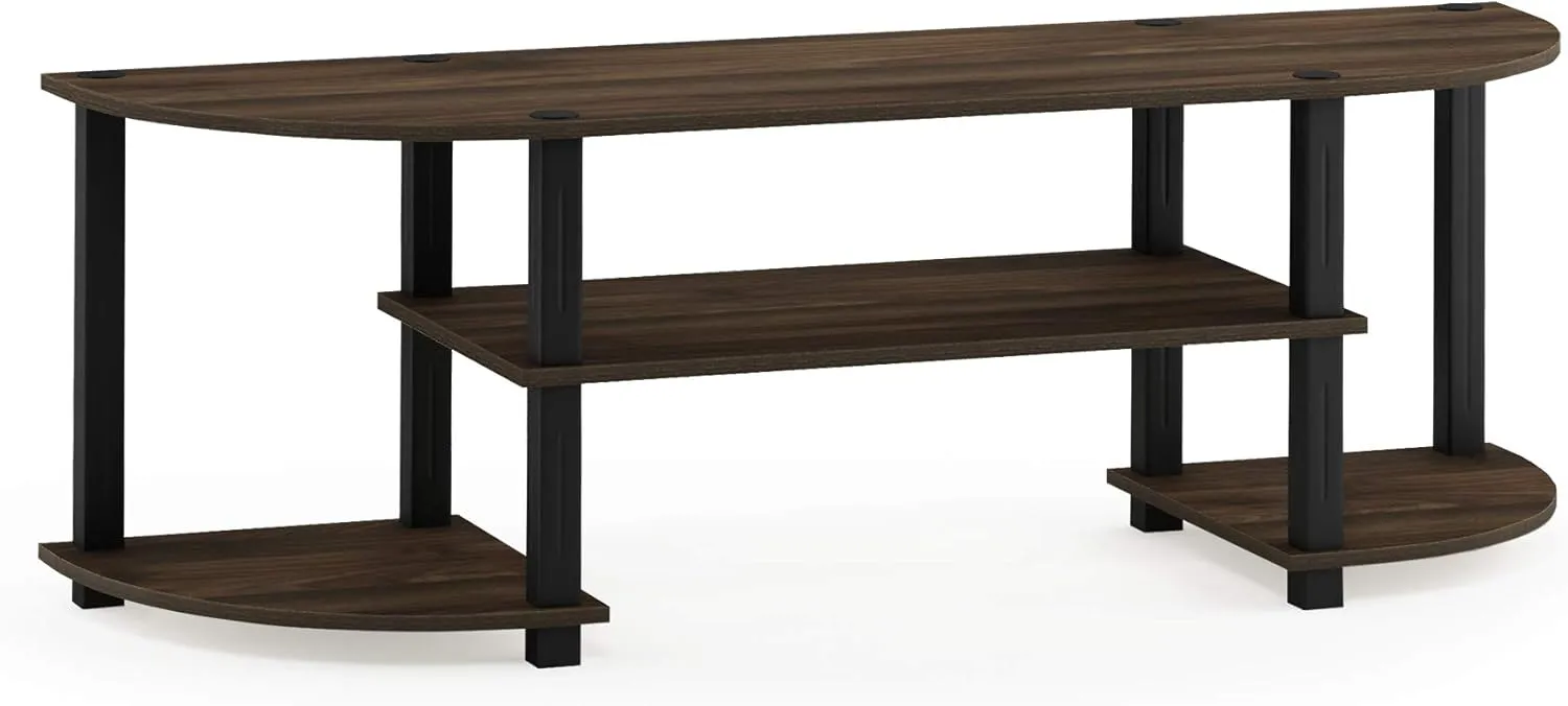 Furinno Turn-S-Tube Wide TV Entertainment Center, Columbia Walnut/Black