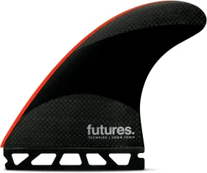 Futures Fins - JJ-2 Large TECHFLEX Thruster - Black/Bright RED