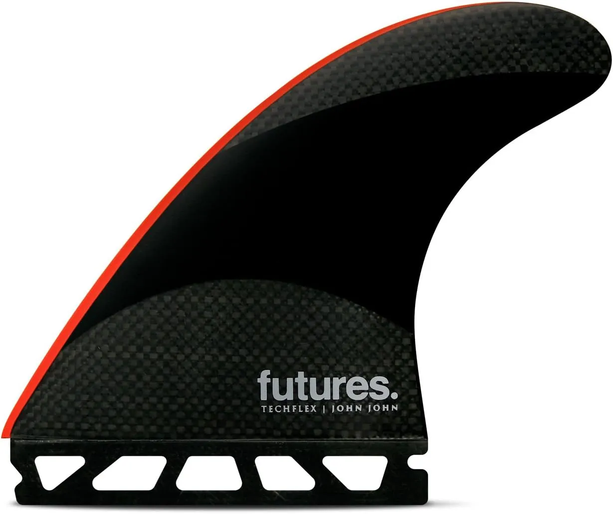 Futures Fins - JJ-2 Large TECHFLEX Thruster - Black/Bright RED