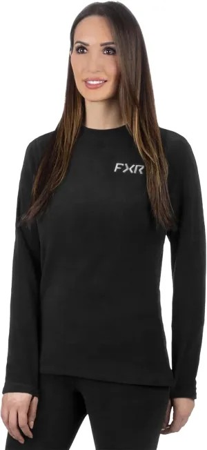 FXR Womens Pyro Thermal Long Sleeve Shirt Base Layer Moisture Wicking Warm Black - Large