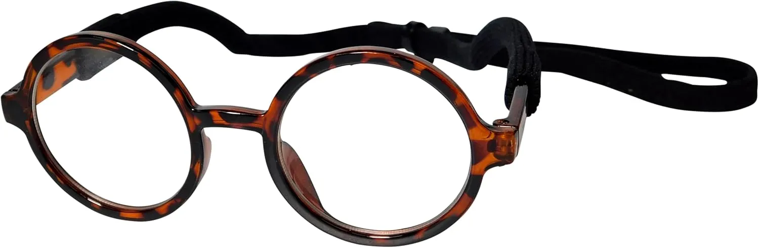 G003 Dog Pet Round Costume Prop Clear Lens Glasses Medium Breeds 18-40lbs (2-Pack Black-clr  Tortoise Brown-Clear)