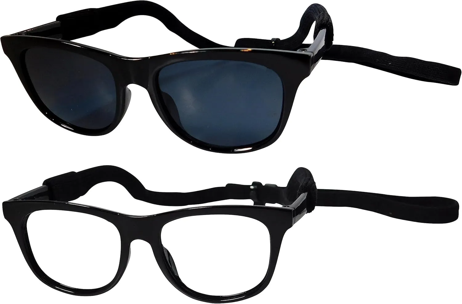G006 Dog Pet 80s Costume Sunglasses Prop Photoshoot Medium Breeds 20-40 lbs (2-Pack Black  Black-Clear Lens)