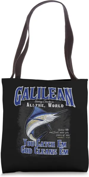 Galilean Fishing Charter Fishers of Men Mt 4:19 Tote Bag