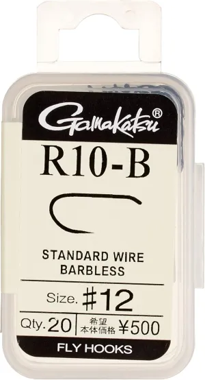 Gamakatsu 66141 Fly Hooks, R10-B, 20 Pieces, Flat Black, Various