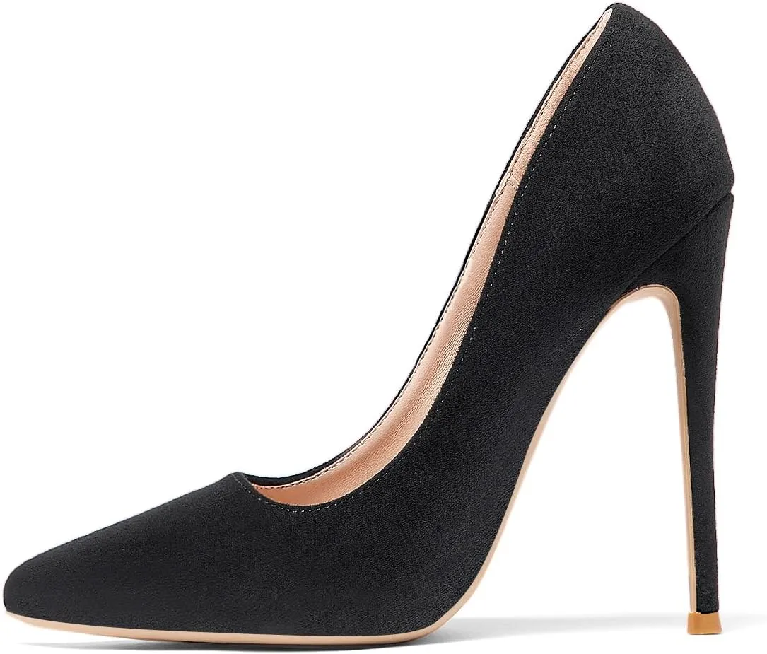 GENSHUO Women's 4.7 Inch Pumps Pointy Closed Toe Stiletto Sexy High Heels Slip on Porm Party Wedding Dress Shoes
