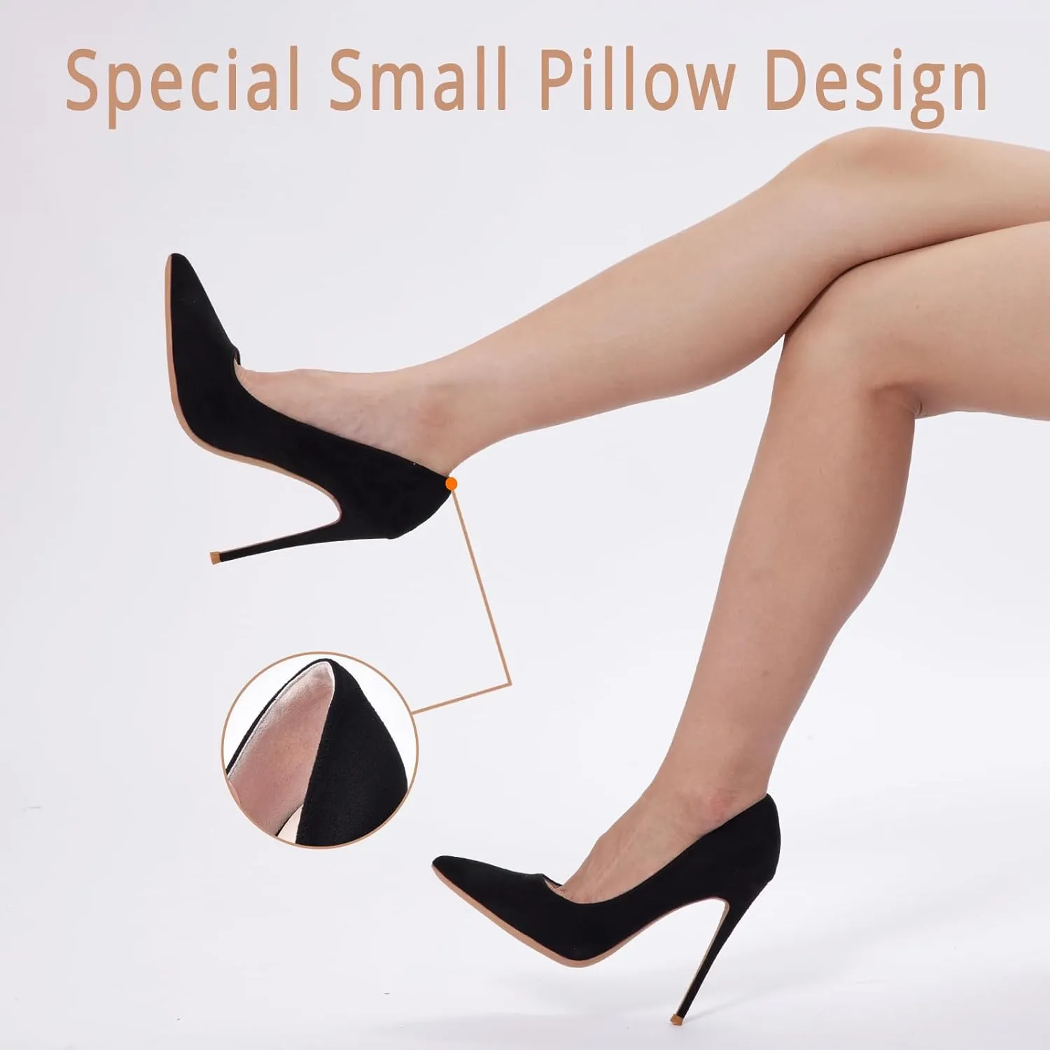 GENSHUO Women's 4.7 Inch Pumps Pointy Closed Toe Stiletto Sexy High Heels Slip on Porm Party Wedding Dress Shoes