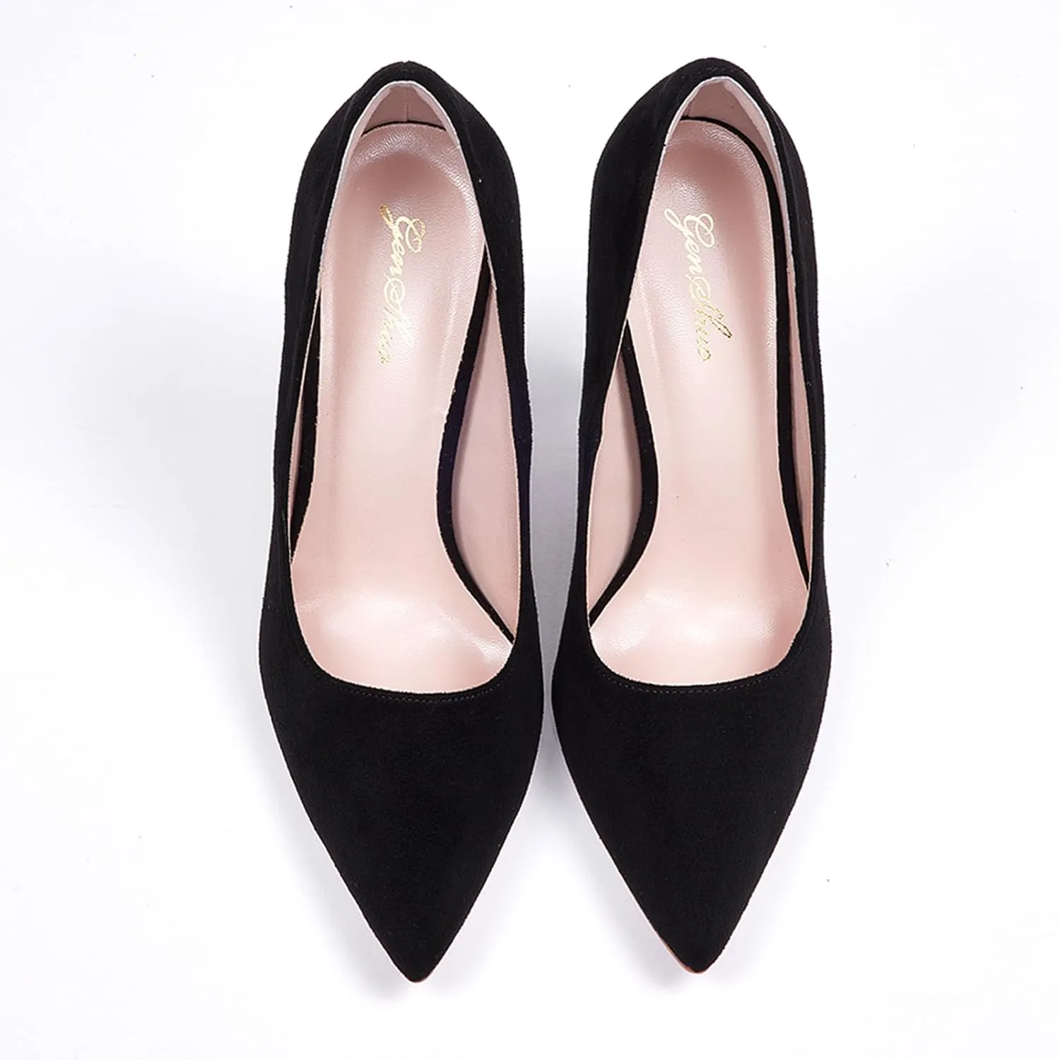 GENSHUO Women's 4.7 Inch Pumps Pointy Closed Toe Stiletto Sexy High Heels Slip on Porm Party Wedding Dress Shoes