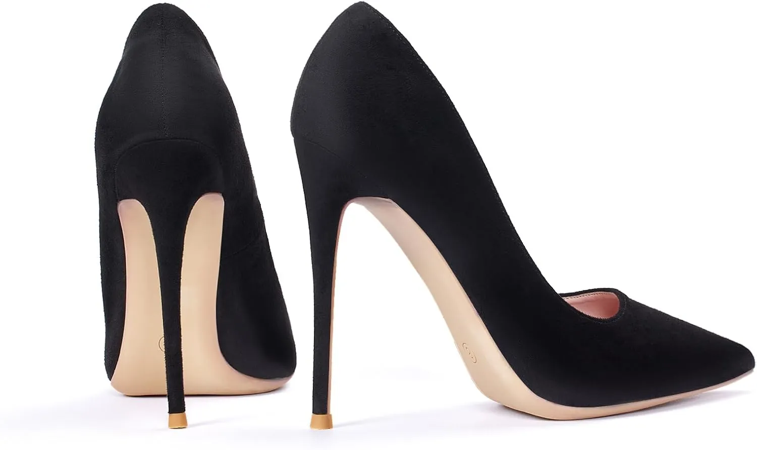 GENSHUO Women's 4.7 Inch Pumps Pointy Closed Toe Stiletto Sexy High Heels Slip on Porm Party Wedding Dress Shoes