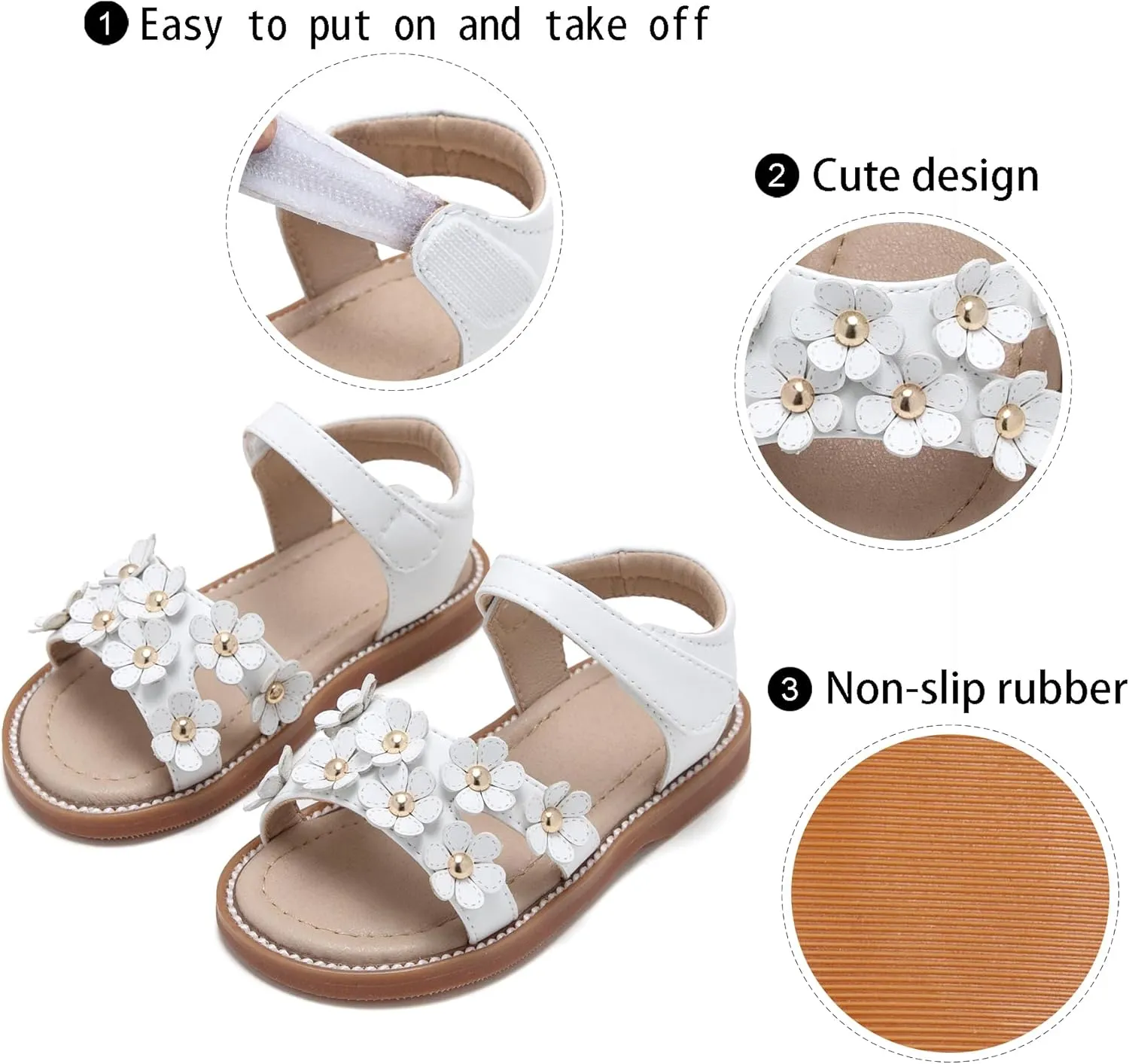 GINFIVE Toddler Girls Sandals Girls Toddler Sandals Little Girls Kids Shoes