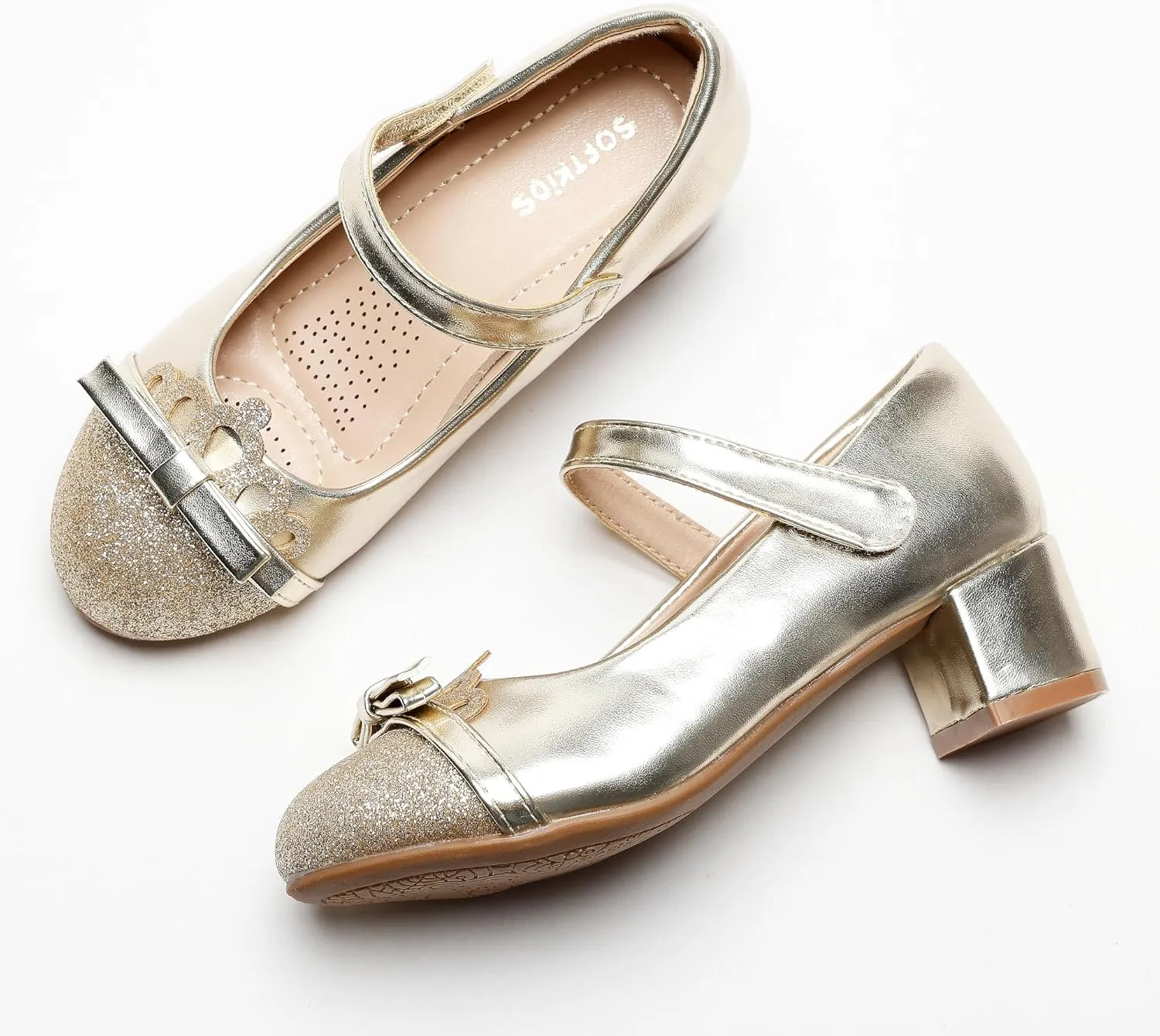 Girls Dress Shoes Low Heel School Girls Wedding Party Mary Jane Princess Pump Shoes