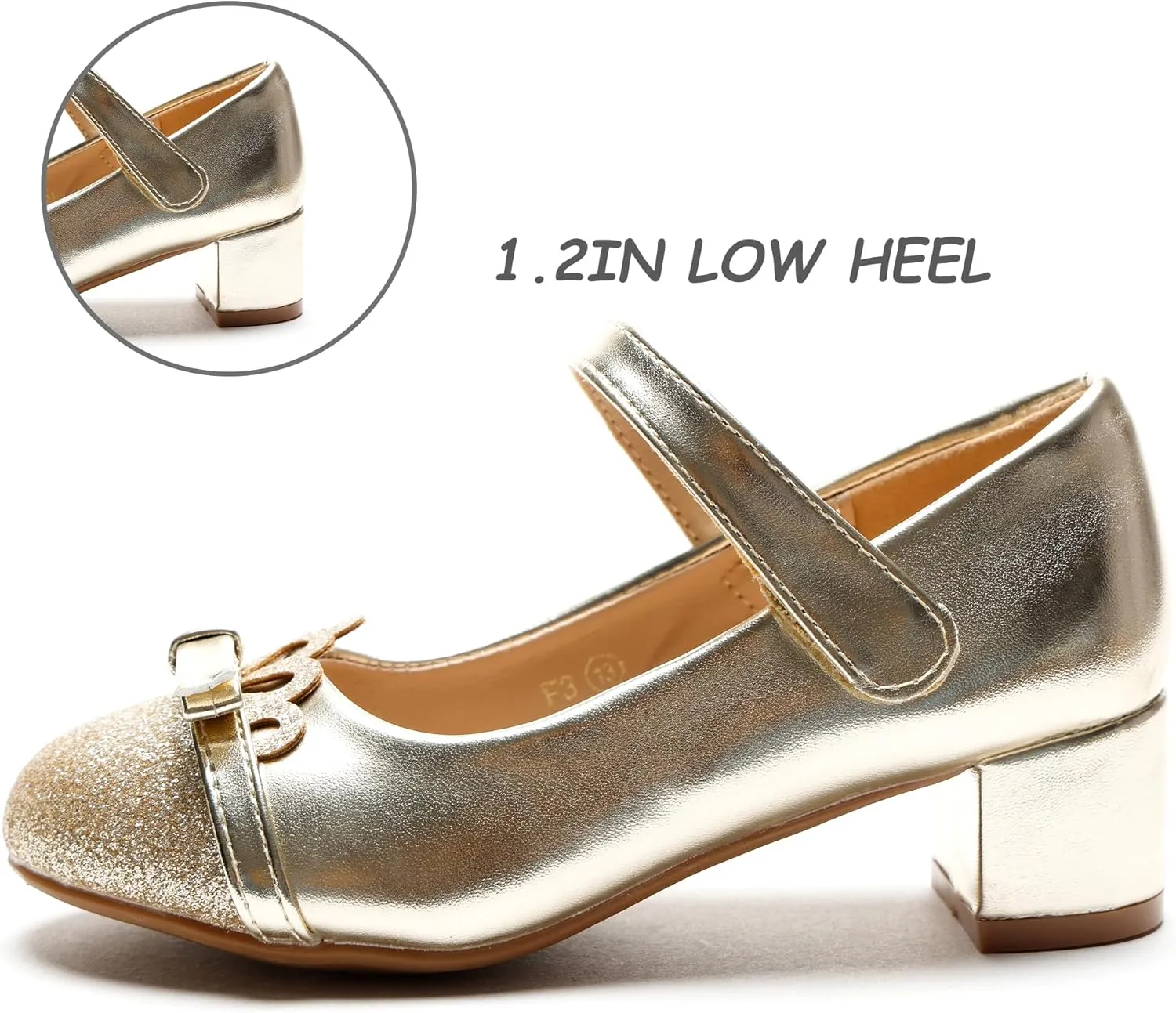 Girls Dress Shoes Low Heel School Girls Wedding Party Mary Jane Princess Pump Shoes