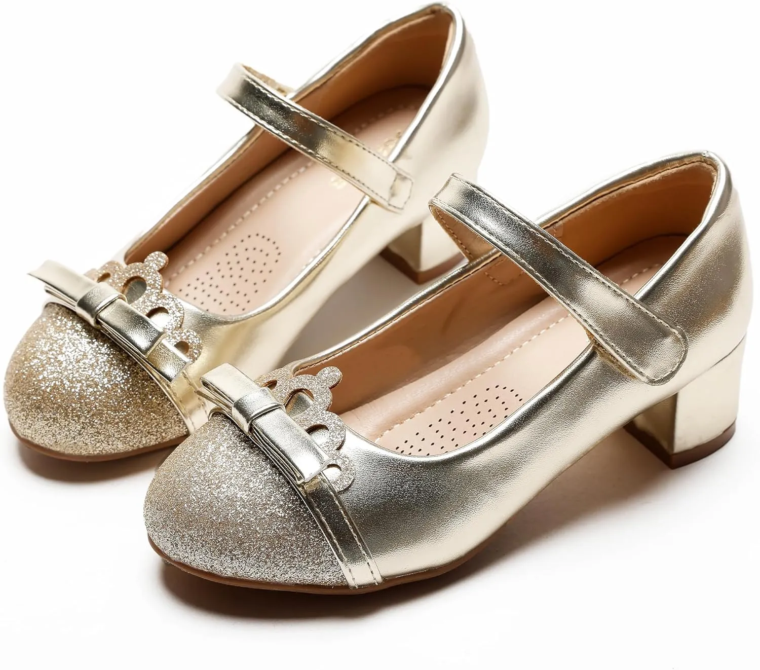 Girls Dress Shoes Low Heel School Girls Wedding Party Mary Jane Princess Pump Shoes