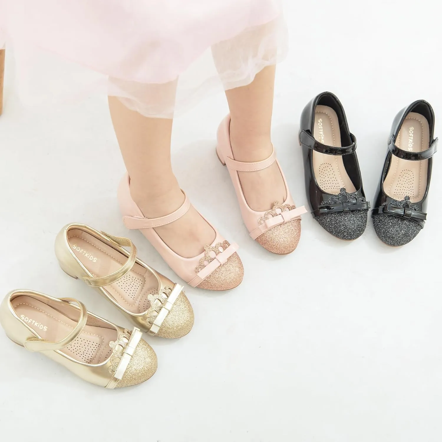 Girls Dress Shoes Low Heel School Girls Wedding Party Mary Jane Princess Pump Shoes