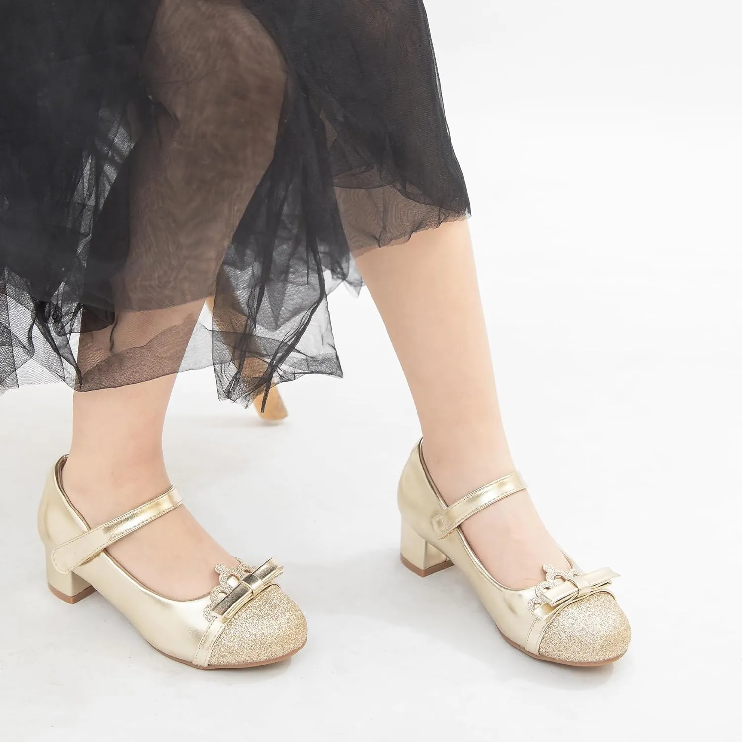 Girls Dress Shoes Low Heel School Girls Wedding Party Mary Jane Princess Pump Shoes