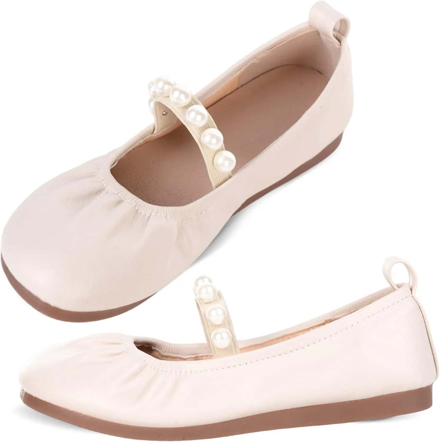Girls Dress Shoes Mary Jane Shoes for Girls with Low Heel, Princess Flower Ballet Flats for Wedding School Party