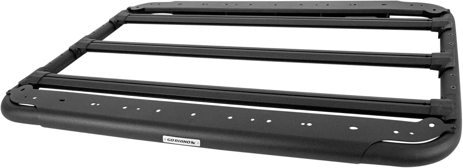Go Rhino SRM 500 Flat Platform Roof Rack & Clamps | Aluminum, Textured Black, L: 35" x W: 40" | 5935035T | Mounts to Most Cross Bars