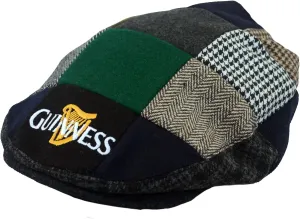 Guinness Patch Tweed Flat Cap - Unisex, Black, Medium