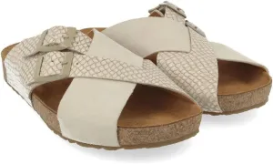 HAFLINGER Amiga Elegant Leather Sandals with Rubber Sole and Cork Latex Footbed Unisex