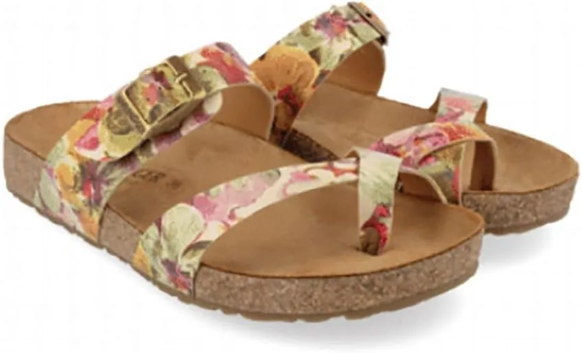 HAFLINGER Juno elegant leather Sandals with rubber sole and cork latex footbed unisex