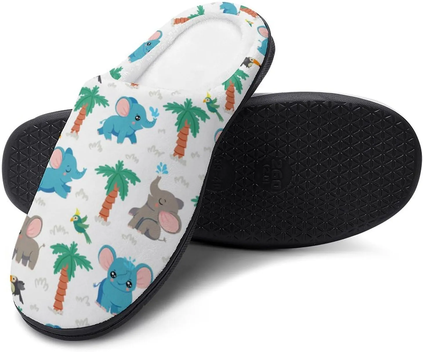 Halloween Green Eyes Black Birds Cats House Slippers For Woman Mens Memory Foam Bedroom Slippers Outdoor Slip-On Shoes
