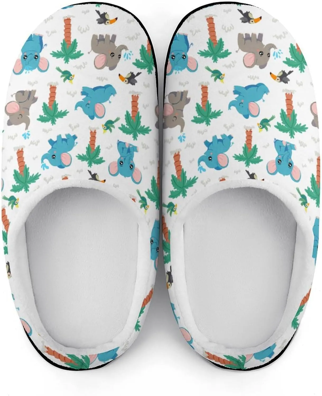 Halloween Green Eyes Black Birds Cats House Slippers For Woman Mens Memory Foam Bedroom Slippers Outdoor Slip-On Shoes