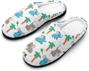 Halloween Green Eyes Black Birds Cats House Slippers For Woman Mens Memory Foam Bedroom Slippers Outdoor Slip-On Shoes