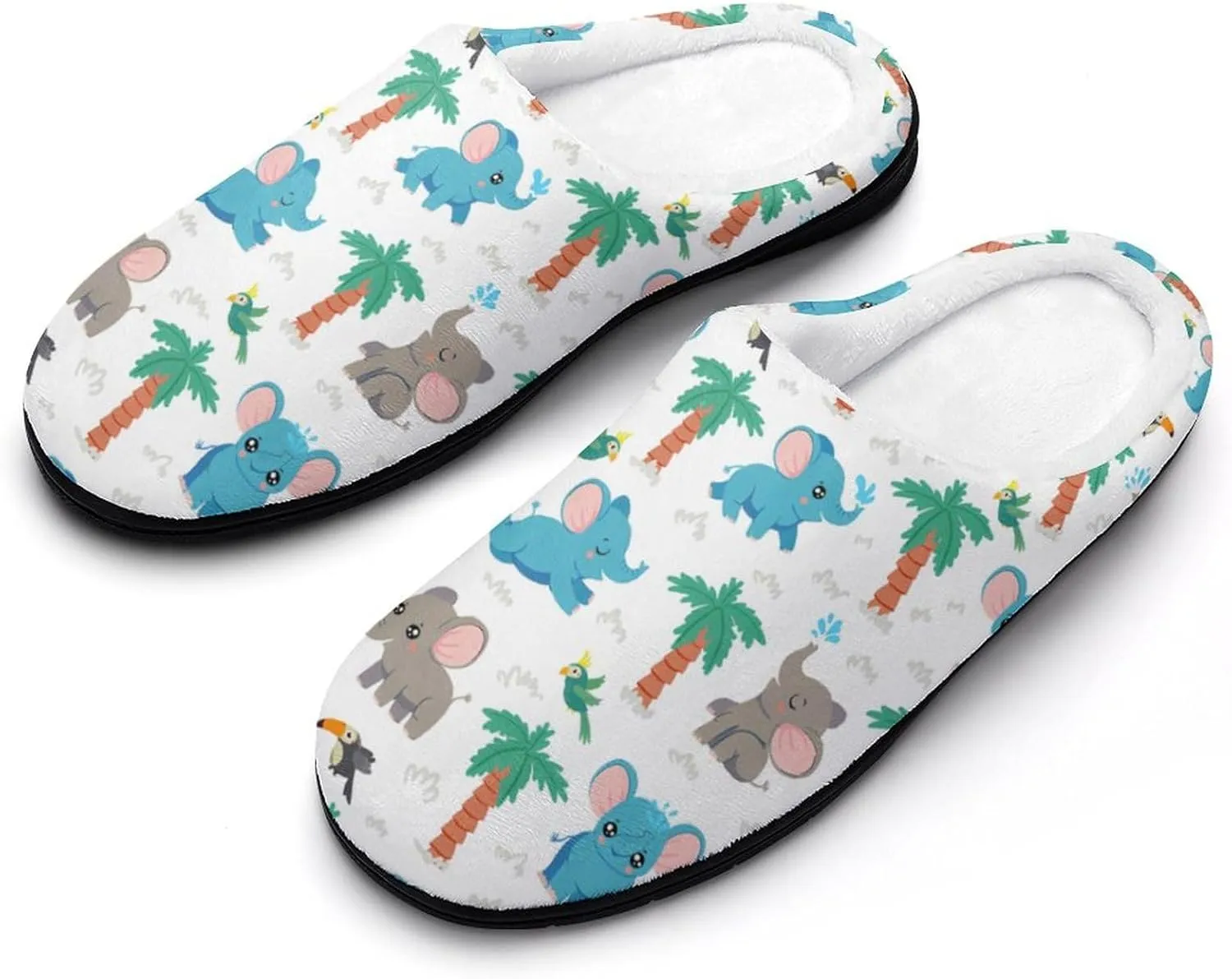 Halloween Green Eyes Black Birds Cats House Slippers For Woman Mens Memory Foam Bedroom Slippers Outdoor Slip-On Shoes