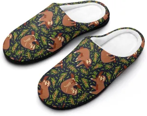 Halloween Green Eyes Black Birds Cats House Slippers For Woman Mens Memory Foam Bedroom Slippers Outdoor Slip-On Shoes