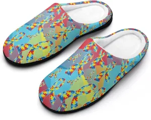 Halloween Party Green House Slippers For Woman Ladies Funny Memory Foam Bedroom Slippers Indoor Outdoor Slip-On Shoes